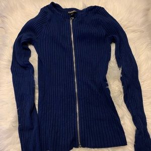 XS Fitted Zip Up Express Sweater